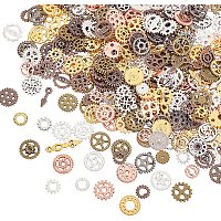 OLYCRAFT 160g Antique Steampunk Gears Charms 8-Color Wheel Gear Resin Fillers Alloy Mixed Gears Pendants for Resin Crafting, Jewelry Making and Decorations