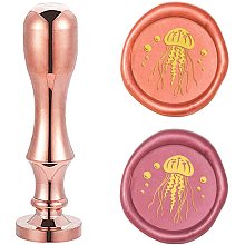 CRASPIRE Wax Seal Stamp Jellyfish Sealing Wax Stamps Retro Brass Stamp Wax Seal 25mm Removable Brass Heads Bamboo Copper Handle for Envelope Invitation Wedding Embellishment Bottle Decoration Gift