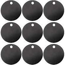 BENECREAT 30pcs Flat Round Pendants Aluminum Blank Pendants Stamping Blanks Discs 25mm for Necklace Bracelet Jewelry Making, Black