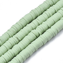 Honeyhandy Handmade Polymer Clay Beads Strands, for DIY Jewelry Crafts Supplies, Heishi Beads, Disc/Flat Round, Dark Sea Green, 6x0.5~1mm, Hole: 1.8mm, about 290~320pcs/strand, 15.75 inch~16.14 inch(40~41cm)