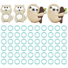 64 Pcs Knitting Tool Kit, Plastic Knitting Stitch Marker Silicone Animal Knitting Needle Stoppers Knit Counting Ring for DIY Craft Knitting Sewing Accessories