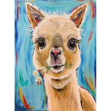 Honeyhandy 5D DIY Diamond Painting Animals Canvas Kits, with Resin Rhinestones, Diamond Sticky Pen, Tray Plate and Glue Clay, Alpaca Pattern, 30x19.5x0.02cm