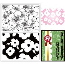 PandaHall Elite Flower Leaves Pattern Clear Stamps, Flowers Background Transparent Rubber Stamps for DIY Scrapbooking Stamps Embossing Card Making Decoration Paper Photo Card Album Crafting