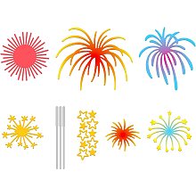 GLOBLELAND 8Pcs Firework Cut Dies Firework Sticks Embossing Template Mould Star and Party Die Cuts for Celebration Card Scrapbooking New Year Card DIY Craft