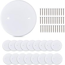 SUPERFINDINGS 18Pcs Wall Hole Cover Ceiling Cover Plate Flat Round Ceiling Cover Plate Circle Wallplate with 36pcs Screws to Cover Openings Above Ceilings or Walls