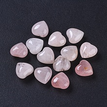 Honeyhandy Natural Rose Quartz Beads, No Hole/Undrilled, Heart, 15.2x15x9.2mm