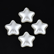 Honeyhandy ABS Plastic Imitation Pearl Beads, Star, Creamy White, 19x20x8.5mm, Hole: 2mm, about 325pcs/500g