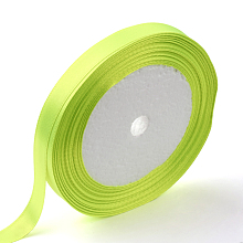 Honeyhandy Single Face Satin Ribbon, Polyester Ribbon, Green Yellow, 1 inch(25mm) wide, 25yards/roll(22.86m/roll), 5rolls/group, 125yards/group(114.3m/group)