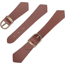 FINGERINSPIRE 6 Sets Leather Sew-On Toggles Closures Brown PU Leather Snap Toggle Sew On Duffle Jacket Buckle Metal Leather Clasp Fasteners Replacement Snap Toggle for Coat Jacket DIY Craft