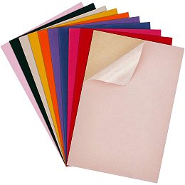 BENECREAT 20PCS Mixed Color Velvet Adhesive Back Sheet 11.6" x 7.8" Jewelry Box Liner Fabric with Reclosable Plastic Box, Durable and Water Resistant for Christmas Art and Craft Making