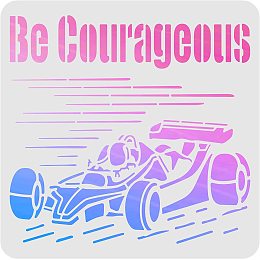 FINGERINSPIRE Car Stencils Template 11.8x11.8inch Plastic Be Courageous Stencils Drawing Painting Stencils Square Reusable Stencils for Painting on Wood, Floor, Wall and Tile