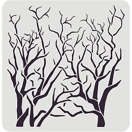 FINGERINSPIRE Tree Stencil with Branches 11.8x11.8inch Reusable Tree Drawing Stencil Branches Stencils for Painting Natural Plants Stencils for Painting on Wood, Canvas, Paper, Floor, Wall