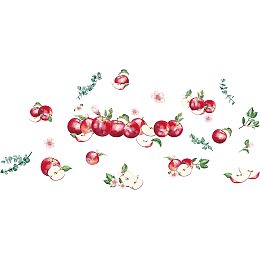 SUPERDANT 1 Sheet Apples Wall Decals Fruit Vinyl Wall Stickers Wall Art Sticker Decals Wall Stickers Wall Decals for Kitchen Cabinet Decals Country Fruit Restaurant Dining Wall Decoration