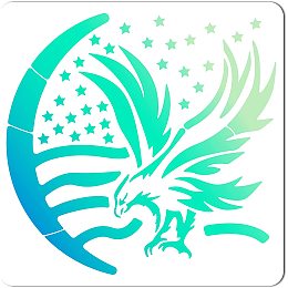 GORGECRAFT Large Eagle Stencils 12x12 Inch Reusable 4th of July Stencil Template Signs Decoration for Painting on Wood Wall Scrapbook Card Floor and Tile Drawing