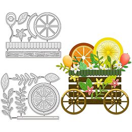 BENECREAT 2Pcs Lemon Cart Cutting Dies, Fruit Lemon Die Cuts DIY Craft Carbon Steel Embossing Template for Card Making Photo Decorative Paper Scrapbooking, 0.8mm Thick