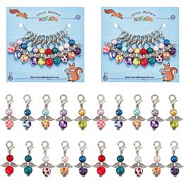 NBEADS 20 Pcs Angel Stitch Markers, Alloy Crochet Stitch Marker Charms Locking Stitch Marker Knitting DIY Handmade Gift for Knitting Weaving Sewing Accessories Quilting Jewelry Making