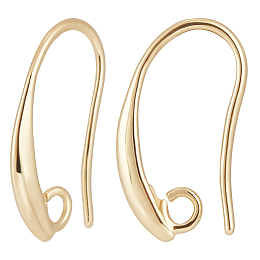1 Box 40Pcs Real 18K Gold Plated Brass Hoop Earring Findings Teardrop Round  Beading Hoop Earrings Component Accessories for DIY Jewelry Making Craft