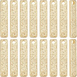 Beebeecraft 1 Box 70Pcs Gold Rectangle Charms 14K Gold Plated Textured Blank Tag Pendant Charm Bar Jewelry Making for Necklace Bracelets Earrings