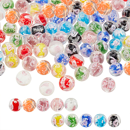 OLYCRAFT 100pcs Luminous Lampwork Beads 10mm Handmade Luminous Loose Beads Assorted Lampwork Beads Glow in The Dark for Bracelet Necklace Jewelry Making- 10 Colors