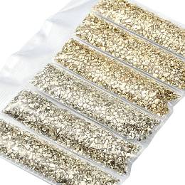 Honeyhandy DIY Nail Art Decoration Mini Glass Beads, Tiny Caviar Nail Beads, Platinum & Golden, 1.5~2mm