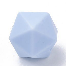 Honeyhandy Food Grade Eco-Friendly Silicone Beads, Chewing Beads For Teethers, DIY Nursing Necklaces Making, Icosahedron, Light Steel Blue, 16.5x16.5x16.5mm, Hole: 2mm