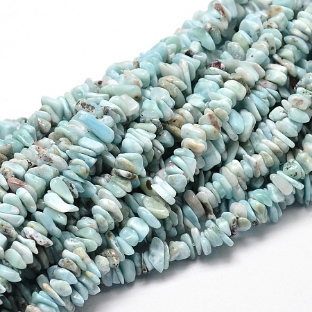ARRICRAFT Natural Larimar Chip Beads Strands, 5~14x4~10mm, Hole: 1mm, about 15 inches