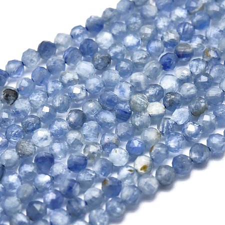 Arricraft Natural Kyanite/Cyanite/Disthene Beads Strands, Round, Faceted, 2.5mm, Hole: 0.5mm, about 158pcs/Strand, 15.55 inches(39.5cm)