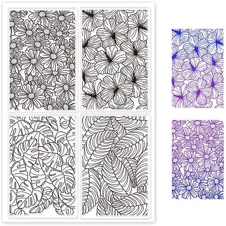 GLOBLELAND Flowers and Leaves Background Silicone Clear Stamps Frame Transparent Stamp for Christmas Birthday Thanksgiving Cards Making DIY Scrapbooking Photo Album Decoration Paper Craft