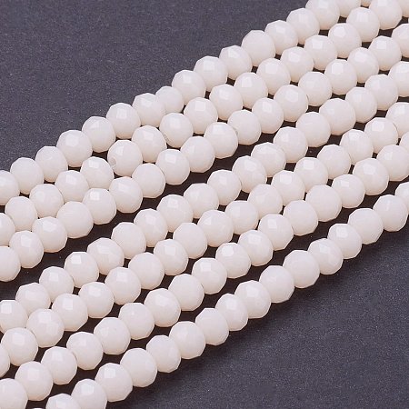 NBEADS 10 Strands AB Color Plated Imitation Jade Faceted Abacus Champagne Electroplate Glass Beads Strands with 3.5~4x2.5~3mm;Hole:0.5mm,about 150pcs/strand
