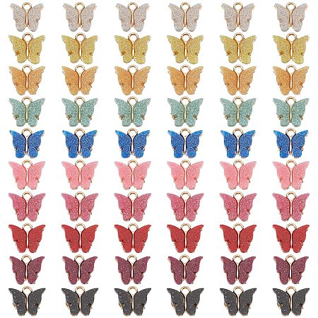 NBEADS 60 Pcs 10 Colors Butterfly Charms, Alloy Enamel Butterfly Pendants Colorful Small Butterfly Beads Pendants for Necklace Bracelet Earrings DIY Supplies