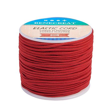 BENECREAT 2mm 55 Yards Elastic Cord Beading Stretch Thread Fabric Crafting Cord for Jewelry Craft Making (Dark Red 2)