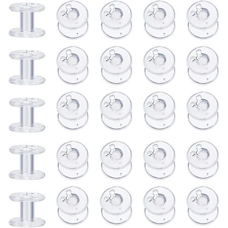 CHGCRAFT 32Pcs Pleated Shade Hold Downs Spool Tensioner Transparent Shade Blind Tensioner Cord Retainer Spool Window Covering Hardware for RV Day Night Shades 16.5x14mm