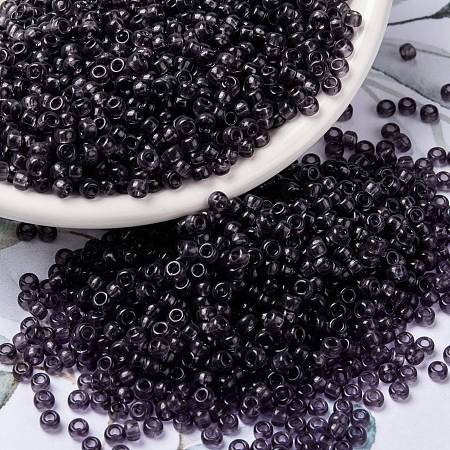 MIYUKI Round Rocailles Beads, Japanese Seed Beads, (RR157) Transparent Amethyst, 8/0, 3mm, Hole: 1mm, about 422~455pcs/bottle, 10g/bottle