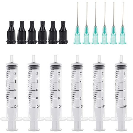 BENECREAT 30 Packs 10ml Syringe Barrel Tip Caps Screw Type Hand Push Glue Dispensing Syringe for Glue Applicator, Oil Dispensing