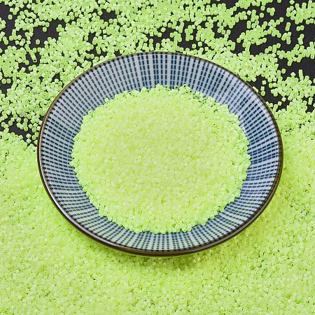 MIYUKI Delica Beads, Cylinder, Japanese Seed Beads, 11/0, (DB1857) Silk Inside Dyed Lime Aid, 1.3x1.6mm, Hole: 0.8mm; about 2000pcs/10g