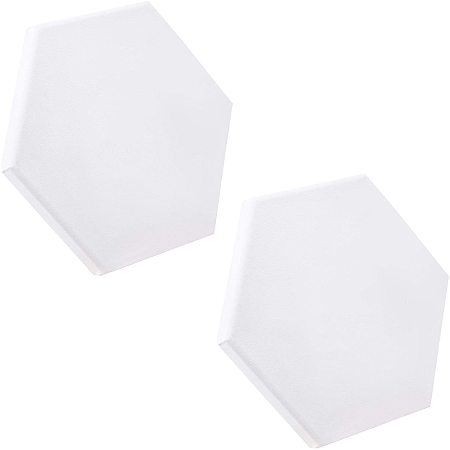 Blank Canvas, Linen Coverd Wood Primed Framed, for Painting Drawing, Hexagon, White, 17x20x1.5cm