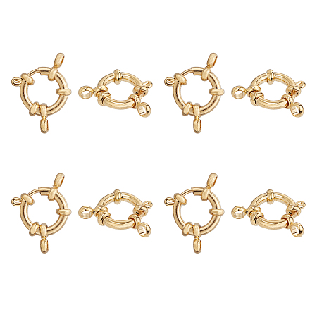 Unicraftale 304 Stainless Steel Spring Ring Clasps, Ring, Golden, 12.5x4mm, Hole: 2.5mm, 8pcs/box