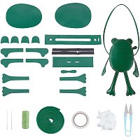 GORGECRAFT DIY Sewing Kit Leather Handbag Purse Frog Green Handmade Bags Accessories with Scissors for Purses Making Supplies