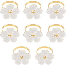 FINGERINSPIRE 10 Pcs Flower Napkin Ring, 38.5mm Inner Diameter Zinc Alloy Flower Shape Napkin Rings Golden Napkin Holder Adornment for Restaurant Hotel, Wedding & Party Table Decoration