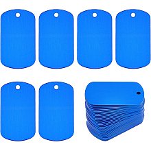 BENECREAT 30 Packs Blue Shield Shape Stamping Blanks with 3.5mm Hole Aluminum Blank Pendants for DIY Decorative Craft Pet Dog ID Tags,1.97x1.14inch