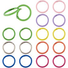 PandaHall Elite 16pcs 8 Colors Spring O Rings, 40mm Clasp O Rings Round Keychain Key Ring Clips Snap Clip Hook Trigger Spring Keyring Buckle for Keychains Bag Purse Handbag Collars Bags