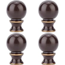 BENECREAT 4 Packs Ball Lamp Finials, 1-1/2 Inch Black Alloy Knob Lamp Shade Finial Decoration Accessories, Fit 1/4-27 Inch Threaded Base Connect to Lamp Harp for Table Lamps, Floor Lamps