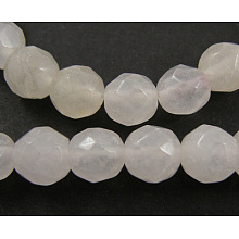 Honeyhandy Natural Gemstone Strands, Faceted(64 Facets) Round, White Jade, Bead: about 4mm in diameter, hole: 0.8mm, 15 inch, 93pcs/strand