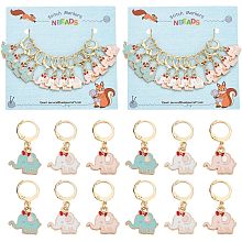 NBEADS 24 Pcs Elephant Charm Stitch Markers, Enamel Alloy Crochet Stitch Marker Charms Removable Locking Stitch Marker for Knitting Weaving Sewing Accessories Quilting Handmade Jewelry