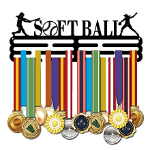 SUPERDANT Medal Holder Softball Medals Display Black Iron Wall Mounted Hooks for Competition Medal Holder Display Wall Hanging 40x15cm