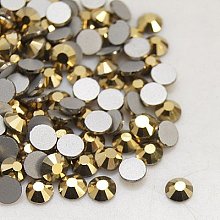 NBEADS About 288pcs/bag 6.3~6.5mm Aurum Rhinestones Half Round Glass Flatback Gems Stones for Nails Decoration Crafts Eye Makeup