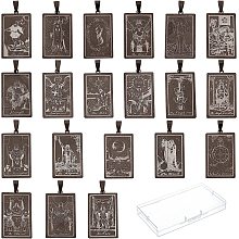 SUNNYCLUE 1 Box 20Pcs Stainless Steel Tarot Card Charms Tarot Pendants Bulk Dainty Retro Vintage Amulet Charm for Jewelry Making Charms Supplies Necklace Earring Keychain DIY Craft Good Luck Black