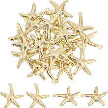 UNICRAFTALE 20Pcs Golden Hollow Starfish Charms 304 Stainless Steel Starfish Pendants 1mm Hole Dangle Charms Earring Charms Bracelets Necklace Pendants for Jewelry Making Charms