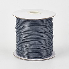 Honeyhandy Eco-Friendly Korean Waxed Polyester Cord, Slate Gray, 2mm, about 90yards/roll(80m/roll)