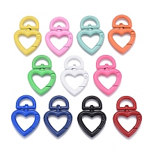 ARRICRAFT Spray Painted 304 Stainless Steel Swivel Clasps, Swivel Snap Hook, Heart, Mixed Color, 47x32x5.5mm, Hole: 9x15mm